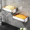 Jabonera de Baño de Acero Inoxidable 201, Soporte de Jabón con Drenaje sin Taladro para Lavabo, Montaje en Pared al por Mayor
