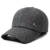 Chapéu de inverno para meia-idade e idosos, chapéu masculino à prova de vento, boné de beisebol à prova de frio, com veludo, mais grosso, chapéu bico de pato, proteção para as orelhas, chapéu de algodão quente