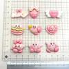 Cartão de amor de rosto brilhante de desenho animado acessórios de resina de morango diy gel de creme acessórios para cabelo acessórios fivela de sapato material de patch
