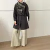 Zy259189 Da Ai Mei Yuan 2025 Otoño/Invierno Nuevo Estilo Coreano Holgado Adelgazante Cuadros Estilo Chanel Abrigo de Lana