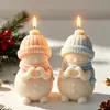 Jiahui Mei Vela Aromática con Forma de Muñeco de Nieve Hecha a Mano Molde de Silicona Adorno de Velas de Muñeco de Nieve Navideño DIY