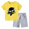 Camiseta infantil de verano 2023, nueva ropa infantil de comercio exterior, pantalones de manga corta de algodón coreano para niños, traje de dos piezas