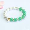Pulseira de Jade Aventurina Natural Guan Yu Pulseira de Contas de Concha de Jade Joias de Estilo Antigo Benefícios de Transmissão ao Vivo Atacado S5020608
