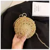 2026 Novo Estilo Bolsa de Festa Europeia e Americana Strass Bolsa de Mão Feminina Redonda Banquet Clutch Bolsa de Vestido para Festa
