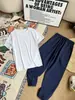 1077Mooy Kidsren Conjunto de Verão Cor Lisa Manga Curta para Meninos e Meninas Camiseta Casual Solta e Calça Conjunto de Duas Peças Secagem Rápida