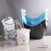 Balde de gelo em acrílico, design estiloso, adequado para uso comercial, balde de champanhe, plástico, para uso doméstico e em bares, KTV, balde pequeno para cubos de gelo