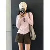 Camiseta de manga larga para mujer, estilo coreano, corte relajado, protección solar, para primavera, verano y otoño, fina, transpirable, suave, camiseta básica versátil con bordes enrollados