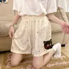 Pantalones Cortos para Niñas, Pantalones de Dormir Infantiles de Algodón Lyocell con Estampado de Copos de Nieve, Shorts Grandes de Verano Finos de Corteholgado para Bebés Niñas, Pantalones de Casa para Niñas