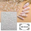 Oferta Especial Transfronteiriça Zhengxiang Adesivos de Unha Ins Atacado Embossados 5D Floco de Neve Branco Natal Adesivos de Unha DIY Personalizados