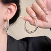 Pendientes de aro liso exagerados europeos y americanos de aguja de plata S925 para mujer, pendientes de alta gama que adelgazan el rostro redondo, pendientes de moda con personalidad que combinan con todo