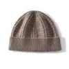 Venta al por mayor de fábrica Cachemira Transfronterizo Otoño e Invierno Estilo Nuevo Gorro de Punto a Cuadros Engrosado Gorro de Punto Cálido de Moda con Borde Enrollado