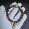 Pulsera Artesanal de un Solo Círculo, Lote Pequeño, Estilo Ábaco con Cuentas de Palo de Rosa Amarillo, Sándalo Morado, Madera de Águila Budista