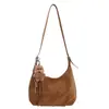 Bolsa Tote Retrô Simples para o Dia a Dia Transfronteiriça para Mulheres 2025 Inverno Nova Tendência Moda Maillard Ombro Transversal