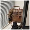 Casual Street Trendy Schoolbag 2025 Nova Vintage Xadrez Moda Faculdade Senmeng Mochila de Viagem Mochila Feminina
