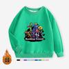Moletom Jaqueta Infantil Estampado Amigos Arco-Íris Azul Outono Inverno Veludo Espessado Gola Redonda Manga Longa