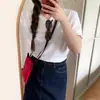 Camiseta Básica Blanca de Algodón Puro para Mujer, Verano 2026, Corte Holgado, Tallas Grandes, Adelgazante, Camiseta Versátil de Manga Corta como Capa Base