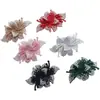Nuevos Exquisitos Brillantes Pedrería Multicolor Doble Flor Parches de Tela Decoraciones para Zapatos Hebillas de Zapatos Accesorios para Bolsos Accesorios Decorativos Venta al por Mayor