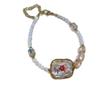 Colar de pérolas verdadeiras de água doce alienígena barroco natural com rosas, pulseira da moda, conjunto de joias vintage e decoração