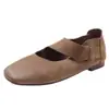 Novedad Primavera 2024 Zapatos Cuadrados Pequeños Vintage Mori Hechos a Mano para Mujer Suela Suave Capa Superior Suave Piel de Vaca 20986