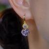 Design Criativo Durian Brincos Roxo Diamante Bola Brincos Luz Luxo Nicho Brincos Exclusivos Avançado Simples All-match Brincos