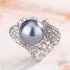 Anillo Nuevo de Perla Cuentas Doradas Cuentas Blancas Cuentas Grises Anillo Abierto Estilo Europeo y Americano Moda Retro Joyería para Mujer al por Mayor