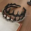 Diadema de Peine de Pedrería de Lujo, Exquisita Diadema Hecha a Mano con Perlas, Accesorio para el Cabello Elegante y de Moda con Corona Alta