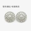Botões de metal com flores vazadas, pérolas e diamantes, botões em forma de flor, botões de pele para roupas externas elegantes, botões para ternos para roupas externas