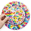50 Adesivos Originais de Monstros Arco-Íris Desenhos Animados de Monstros Infantis Dopamina à Prova d'Água Decorativos Adesivos para Copo de Chá com Leite
