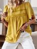 Camisa Feminina Transfronteiriça Kaikuo Amazon Primavera/Verão 2026 Comércio Exterior Casual Cor Sólida Gola Redonda Manga Curta