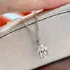 Amazon AliExpress Pingente Colar Moissanita 2 Quilates Ovo de Pomba para Mulheres Moda Commuting Temperamento Versátil Gargantilha