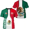 Comércio Exterior Transfronteiriço Mais Vendido Camisa do México Estampa Digital 3D Malha Respirável Camiseta Masculina de Manga Curta Atacado do Fabricante