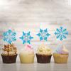 Novo Decoração de Festa de Aniversário Plug-in para Bolo Decoração de Bolo Floco de Neve Azul de Inverno Pratos Pequenos