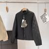 ¡Pedido de fábrica! Chaqueta de Béisbol de Lana con Patrón de Diamantes, Chaqueta de Algodón para Otoño e Invierno, Chaqueta Exterior a Prueba de Viento y Cálida con Cuello Alto