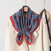 Pañuelo Cuadrado Pequeño de Algodón y Lino con Estampado de Flor de Marañón para Mujer, Elegante para Otoño e Invierno, Adecuado para Combinar con Camisas y Trajes, Moderno Pañuelo para la Cintura