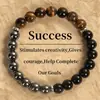 Temu Aliexpress Tk Cruzamento Venda Quente Pedra Olho de Tigre Obsidiana Preta Pedra da Vesícula Biliar Pulseira Pulseira de Cordão Elástico Fonte Atacado
