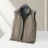 Chaleco Casual para Hombre 2026 Primavera y Otoño Chaleco de Doble Cara con Cuello Alto, Chaqueta Moderna con Cremallera de Lujo Ligero para Hombres Jóvenes y de Edad Media