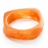 Pulsera de resina de estilo explosivo europeo en color café degradado para mujer, pulsera curva, estudiante, mejor amiga, joyería de mano en forma de anillo al por mayor