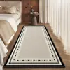 Alfombra de dormitorio color crema estilo francés, lujosa y elegante, adecuada para uso doméstico, dormitorio, mesita de noche y área de ventanal, resistente a las manchas