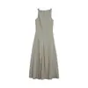 Vestido Estilo Old Money Wanwei para Mujer Verano 2026 Nuevo Diseño con Tirantes Retorcidos y Textura Plisada Vestido Largo M0014