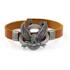 Pulseira de Couro com Vários Padrões Vintage em Estoque Estilo Punk Europeu e Americano Fecho de Liga Metálica Desgastada Pulseira de Couro Joias Masculinas