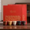 Juego de Tazas de Té Maestro de Arena Púrpura Cinco Bendiciones de Gama Alta para Personas Mayores, Taza de Té de Calabaza Práctica Regalo Personalizable para Personas Mayores durante las Fiestas
