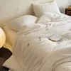 Colcha Lavable de Algodón Lino Soja Colcha de Primavera y Otoño Colcha de Cuatro Estaciones Colcha de Algodón Colcha de Invierno Colchas Individuales Dobles Núcleo de Colcha Ropa de Cama Ropa de Cama