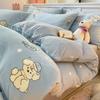 Juego de Cuatro Piezas de Terciopelo de Leche Espesado de Invierno 2024 Nuevo Juego de Tres Piezas de Cama Cálido de Invierno con Forro Polar de Terciopelo Coral
