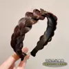Diadema de Peluca Trenza Espiga de Pescado para Mujer 2025 Nuevo Estilo Pinza para el Cabello Trenzada Mechón de Cabello Diadema de Corona Alta Accesorio para el Cabello