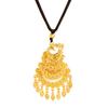 Collar de pavo real dorado para mujer, borla multicapa, elegante colgante de fénix que combina con todo, joyería estilo palacio, accesorios Yiwu al por mayor
