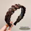 Diadema de Peluca Trenza Espiga de Pescado para Mujer 2025 Nuevo Estilo Pinza para el Cabello Trenzada Mechón de Cabello Diadema de Corona Alta Accesorio para el Cabello