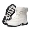 2025 Nuevas Botas de Nieve para Viaje al Aire Libre Transfronterizas Aliexpress Zapatos de Invierno para Mujer Botas de Caña Alta de Algodón Botas de Combate con Algodón Añadido