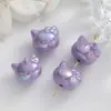 Joyería de Gato Gatito de Chocolate Resina Linda Imitación Rosa Galleta Pegamento de Crema Luminoso Pasador Accesorios DIY