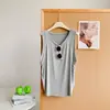 Chaleco Modal Irregular sin Mangas Suelto para Mujer, Cubre el Cuerpo, Adelgazante, Transpirable, Top Cubre Ropa Deportiva para Correr y Fitness