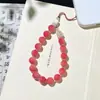 Colgante de cuentas de raíz de Bodhi con patrón de flor de Yangmei, pulsera de flor de durazno que trae fortuna, cadena colgante para bolso exquisita, pulsera de correa para la muñeca anticaída